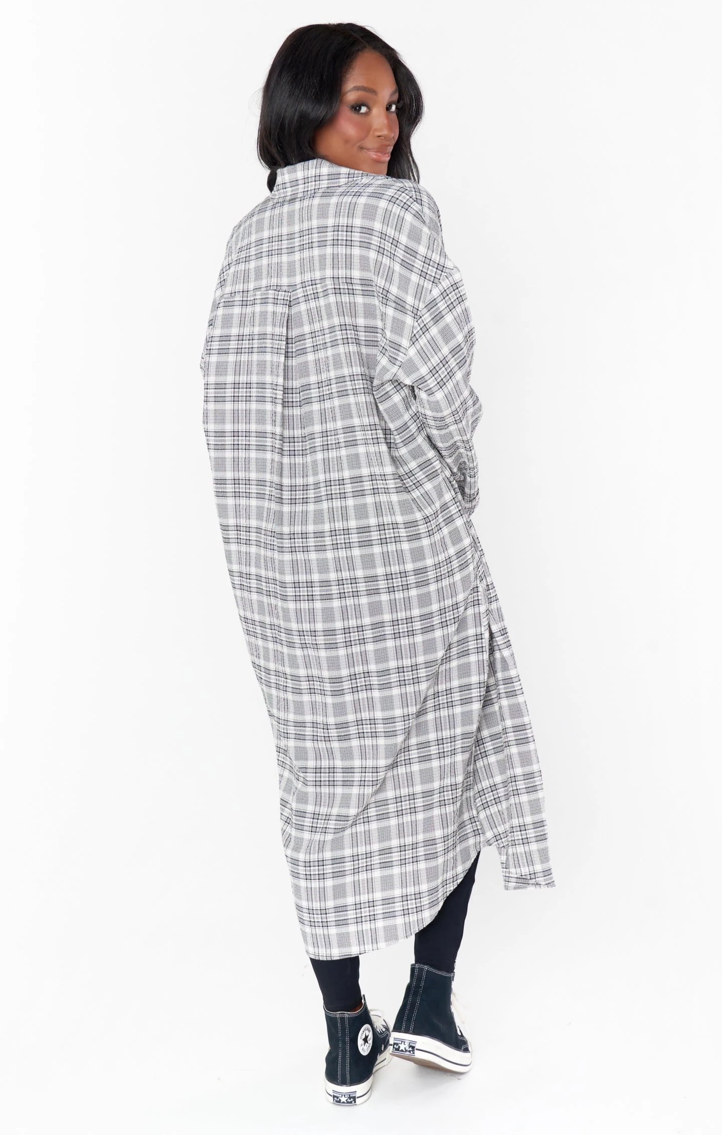 Show Me Your Mumu Leo Button Down Tunic ~ Windowpane Plaid 6 Show Me Your Mumu Leo Button Down Tunic ~ Windowpane Plaid - Image 4