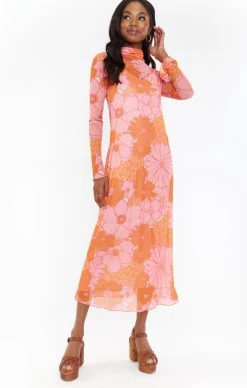 Show Me Your Mumu Daphne Turtleneck Dress ~ Retro Garden Mesh -Fashion Womens Discount Store MF2 5325 FB88 01