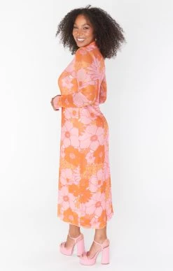 Show Me Your Mumu Daphne Turtleneck Dress ~ Retro Garden Mesh -Fashion Womens Discount Store MF2 5325 FB88 03