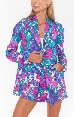 Show Me Your Mumu Ezra Blazer ~ Magenta Blooms -Fashion Womens Discount Store MF3 5244 BM13 04