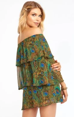 Show Me Your Mumu Triple Decker Romper ~ Original Peacock -Fashion Womens Discount Store MF8 1221 OP18 03