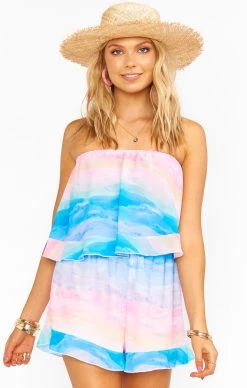 Show Me Your Mumu Thelma Ruffle Romper ~ MUmaid Waves