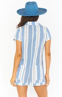Show Me Your Mumu Yvette Romper ~ Sailboat Stripe -Fashion Womens Discount Store MM1 4150 WB08 03