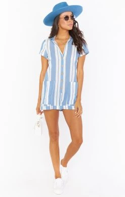 Show Me Your Mumu Yvette Romper ~ Sailboat Stripe -Fashion Womens Discount Store MM1 4150 WB08 04