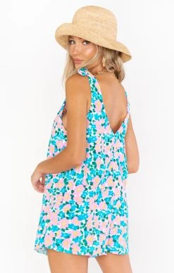 Show Me Your Mumu Tilda Tie Romper ~ Violets Garden -Fashion Womens Discount Store MM1 4179 LM87 04