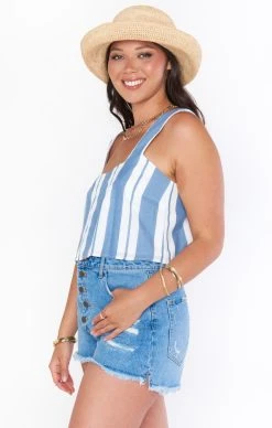 Show Me Your Mumu Tara Crop Top ~ Sailboat Stripe -Fashion Womens Discount Store MM1 4672 WB08 01 2