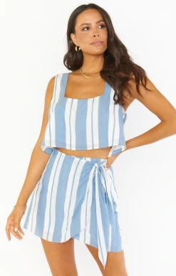 Show Me Your Mumu Iva Wrap Skirt ~ Sailboat Stripe