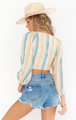 Show Me Your Mumu Lexa Top ~ Sunset Stripe -Fashion Womens Discount Store MM1 4718 SU56 03