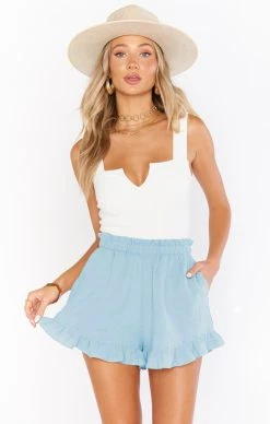 Show Me Your Mumu Rockie Ruffle Shorts ~ Blue Sea -Fashion Womens Discount Store MM1 4781 BS87 01 1
