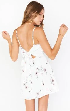 Show Me Your Mumu Lauren Tie Mini Dress ~ Pretty In White Floral -Fashion Womens Discount Store MM1 4784 CB33 01 3