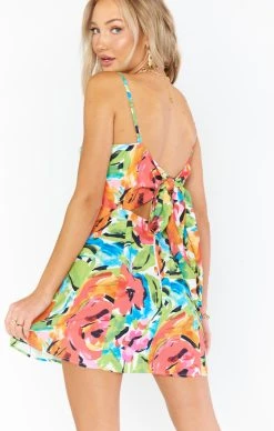 Show Me Your Mumu Lauren Tie Mini Dress ~ Mimosa Blooms