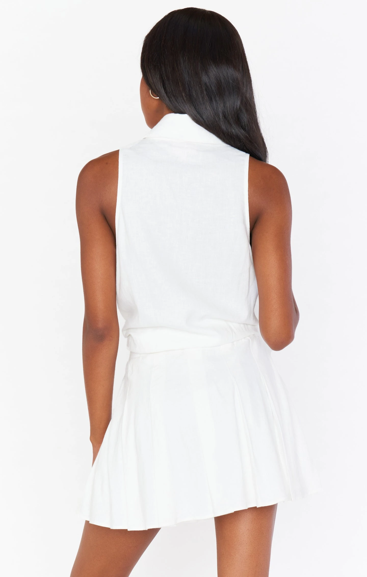 Show Me Your Mumu Cassie Collared Top ~ White Linen 7 Show Me Your Mumu Cassie Collared Top ~ White Linen - Image 5