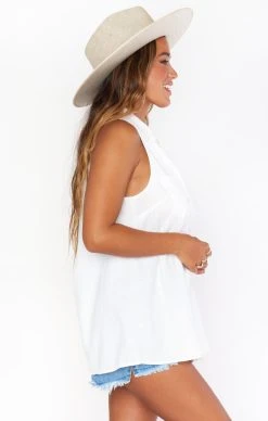 Show Me Your Mumu Cassie Collared Top ~ White Linen 15 Show Me Your Mumu Cassie Collared Top ~ White Linen -Fashion Womens Discount Store MM1 4874 WH47 01 2
