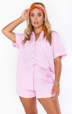 Show Me Your Mumu Ciao Shirt ~ Lavender Linen 11 Show Me Your Mumu Ciao Shirt ~ Lavender Linen -Fashion Womens Discount Store MM1 4916 LL11 01 1