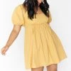 Show Me Your Mumu Smitten Babydoll Dress ~ Marigold Linen -Fashion Womens Discount Store MM1 4922 MU49 01 1