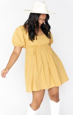 Show Me Your Mumu Smitten Babydoll Dress ~ Marigold Linen