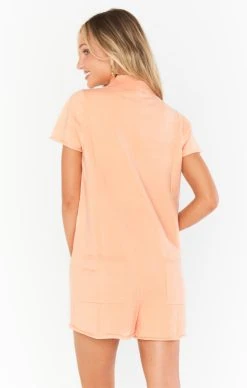 Show Me Your Mumu Gio Sweater Romper ~ Cantaloupe Knit -Fashion Womens Discount Store MM2 4967 CK31 01