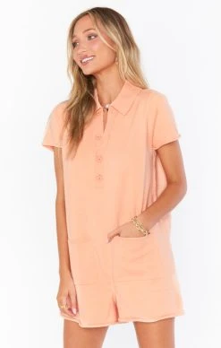 Show Me Your Mumu Gio Sweater Romper ~ Cantaloupe Knit