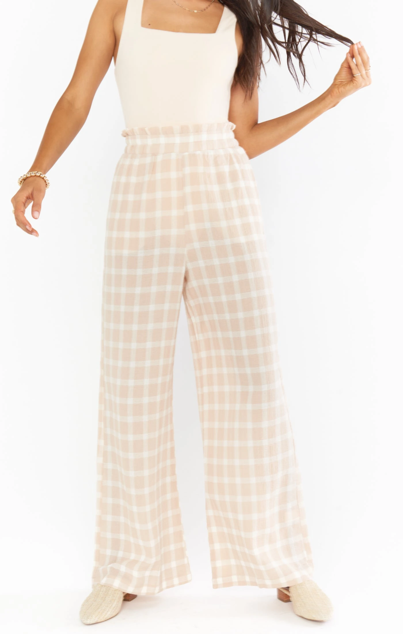 Show Me Your Mumu Roitman Pants ~ Cream Plaid 4 Show Me Your Mumu Roitman Pants ~ Cream Plaid - Image 2