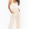 Show Me Your Mumu Roitman Pants ~ Cream Plaid -Fashion Womens Discount Store MM2 5095 TA05 04