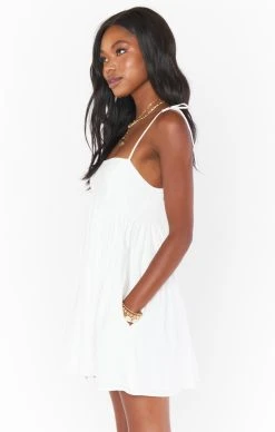 Show Me Your Mumu Gretchen Mini Dress ~ White Linen -Fashion Womens Discount Store MM2 5114 WH56 01 1