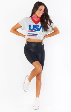 Show Me Your Mumu Jimmy Crop ~ USA Star Graphic 9 Show Me Your Mumu Jimmy Crop ~ USA Star Graphic -Fashion Womens Discount Store MM2 5144 US11 01