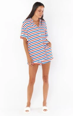 Show Me Your Mumu Parker Button Down ~ Americana Terry 14 Show Me Your Mumu Parker Button Down ~ Americana Terry -Fashion Womens Discount Store MM3 5568 KN84 02