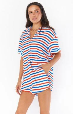 Show Me Your Mumu Parker Button Down ~ Americana Terry 13 Show Me Your Mumu Parker Button Down ~ Americana Terry -Fashion Womens Discount Store MM3 5568 KN84 03