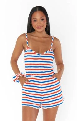 Show Me Your Mumu Rory Romper ~ Americana Terry -Fashion Womens Discount Store MM3 5588 KN84 01 c3f42666 a7a0 4d43 a872 4bca9095844f