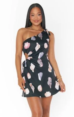 Show Me Your Mumu Kenz Mini Dress ~ Black Shell Luxe Satin -Fashion Womens Discount Store MM3 5681 QB62 02