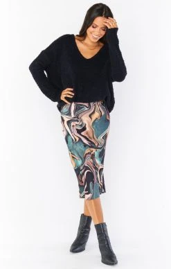 Show Me Your Mumu Maci Skirt ~ Miss Marble Luxe Satin 17 Show Me Your Mumu Maci Skirt ~ Miss Marble Luxe Satin -Fashion Womens Discount Store MR0 2090 MR21 02