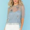 Show Me Your Mumu Star Top ~ Silver Star Sequins -Fashion Womens Discount Store MR0 4439 SS84 01