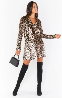 Show Me Your Mumu Bazel Blazer Dress ~ Party Cheetah Sequins -Fashion Womens Discount Store MR0 4687 PC19 01