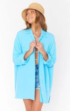 Show Me Your Mumu Johns Button Down Shirt ~ Sky Blue