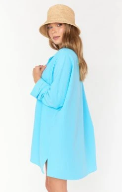 Show Me Your Mumu Johns Button Down Shirt ~ Sky Blue -Fashion Womens Discount Store MR1 4235 SB85 3