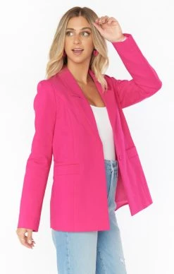 Show Me Your Mumu Major Blazer ~ Hot Pink Suiting -Fashion Womens Discount Store MR1 4389 HP21 01 3