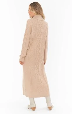Show Me Your Mumu Montreal Midi Dress ~ Taupe Cable Knit -Fashion Womens Discount Store MR2 4376 TP08 01 3