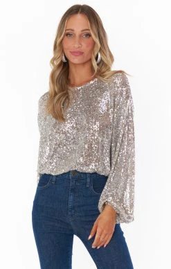 Show Me Your Mumu Good Times Top ~ Platinum Sequins
