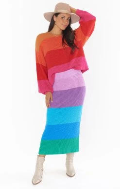 Show Me Your Mumu Pippa Sweater Skirt ~ Sunset Stripe Knit