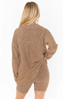 Show Me Your Mumu Bop Around Biker Shorts ~ Gold Shimmy Shine -Fashion Womens Discount Store MR2 5442 SS55 04