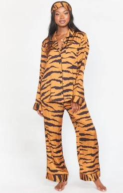 Show Me Your Mumu Paige PJ Set With Eye Mask ~ Great Tiger