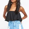 Show Me Your Mumu Heidi Ruffle Crop ~ Black -Fashion Womens Discount Store MR9 627 BK57 01