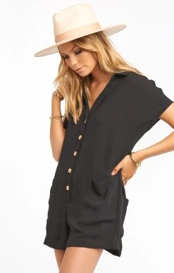 Show Me Your Mumu Yvette Romper ~ Black -Fashion Womens Discount Store MS0 4150 BK57 02