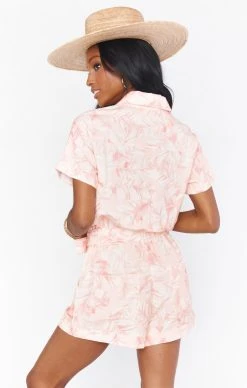 Show Me Your Mumu Bexley Romper ~ Pink Majestic Palm -Fashion Womens Discount Store MS1 4580 PM46 01 3