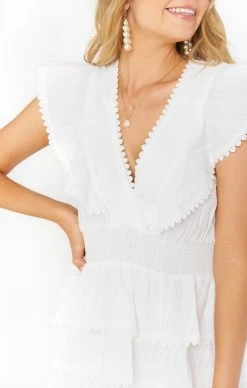Show Me Your Mumu Sweet Ruffle Mini Dress ~ White -Fashion Womens Discount Store MS1 4584 WH01 02