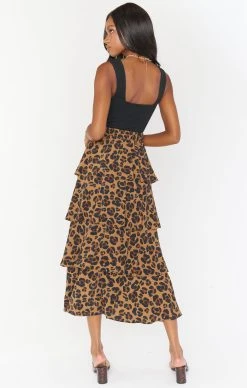 Show Me Your Mumu Full Swing Skirt ~ Caramel Cheetah -Fashion Womens Discount Store MS1 4662 QR04 03