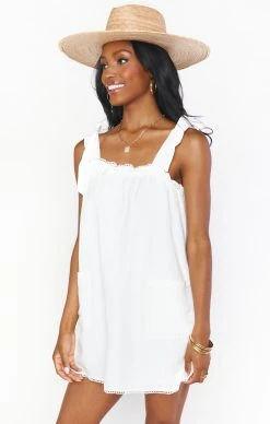 Show Me Your Mumu Sunshine Dress ~ White Linen -Fashion Womens Discount Store MS1 4728 WH47 01 3