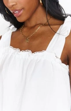 Show Me Your Mumu Sunshine Dress ~ White Linen -Fashion Womens Discount Store MS1 4728 WH47 01 4