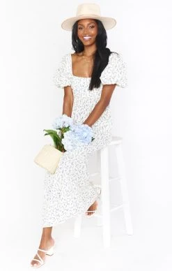 Show Me Your Mumu Linds Midi Dress ~ Cornflower Blues -Fashion Womens Discount Store MS1 4871 CB55 01 2