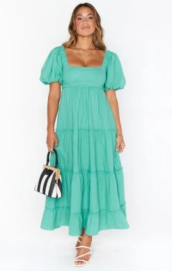 Show Me Your Mumu Linds Midi Dress ~ Parakeet Linen -Fashion Womens Discount Store MS1 4871 PL56 01